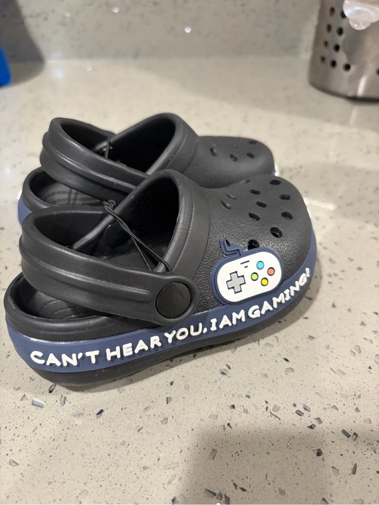 Other - Kids Gaming Clog Sandals in Dark Gray - 'Can't Hear You, I Am Gaming'